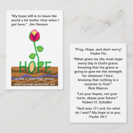 Hoop inspirerend quotes visitekaartje
