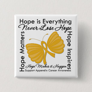 Hoop is alles - Aanhangsel Kanker Bewustheid Vierkante Button 5,1 Cm