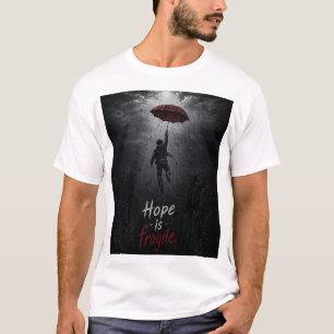 “Hoop is breekbaar: vasthouden terwijl alles om je T-shirt