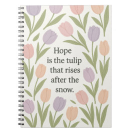 Hoop is de tulp die oprijst Pastel Bloemige Citaat Notitieboek