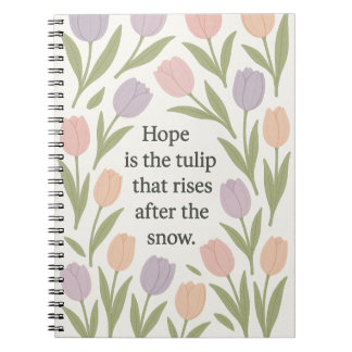 Hoop is de tulp die oprijst Pastel Bloemige Citaat Notitieboek