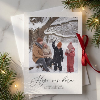 Hoop is Geboren | Religieuze Gezinsfoto Kerstmis Feestdagenkaart