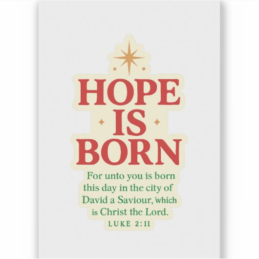 Hoop is geboren Sticker (Voorkant)