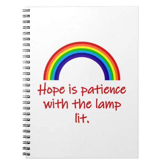 Hoop is geduld met de lamp. notitieboek (Voorkant)