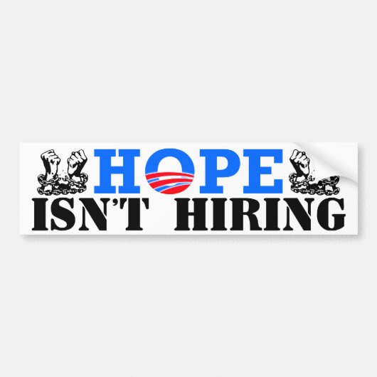 Hoop is geen huur! bumpersticker (Voorkant)