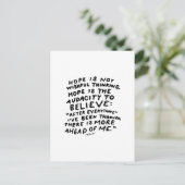 Hoop is geen wensdenken - inspirerend uitspraak briefkaart (Staand voorkant)
