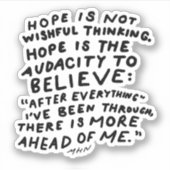 Hoop is geen wensdenken - inspirerend uitspraak sticker (Voorkant)