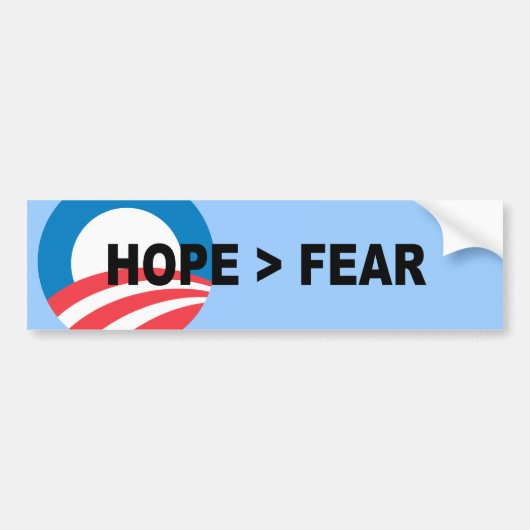 HOOP IS GROTER DAN ANGST - BUMPERSTICKER (Voorkant)