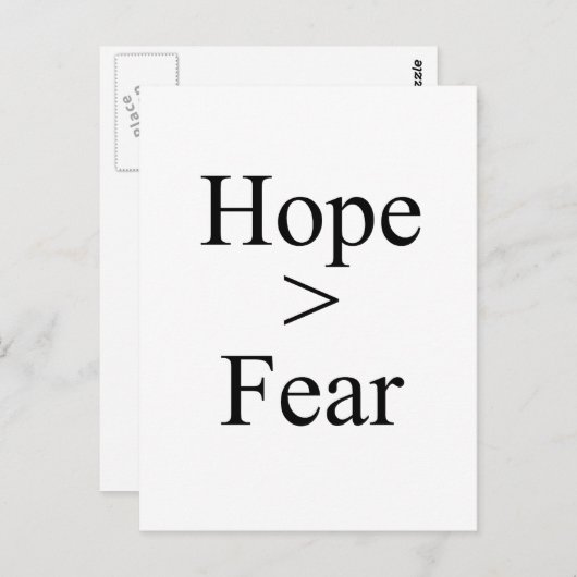 Hoop is groter dan angst T-shirt Briefkaart (Voorkant / Achterkant)