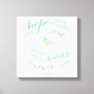 Hoop is het ding met de veren Quote Canvas Afdruk
