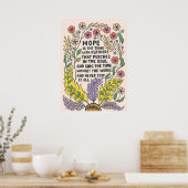 Hoop is het ding met veren citaat poster (Keuken)