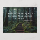 "Hoop is het ding met veren" Emily D Briefkaart (Voorkant)