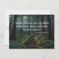 "Hoop is het ding met veren" Emily D Postcard