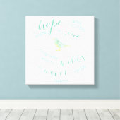 Hoop is het ding met veren Quote Canvas (Insitu (Houten vloer))