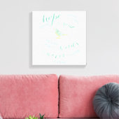 Hoop is het ding met veren Quote Canvas (Insitu (Woonkamer))