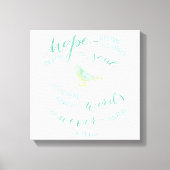 Hoop is het ding met veren Quote Canvas (Voorkant)