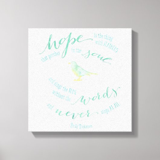 Hoop is het ding met veren Quote Canvas (Voorkant)