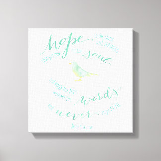 Hoop is het ding met veren Quote Canvas Afdruk