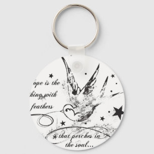 Hoop is het ding met veren sleutelhanger