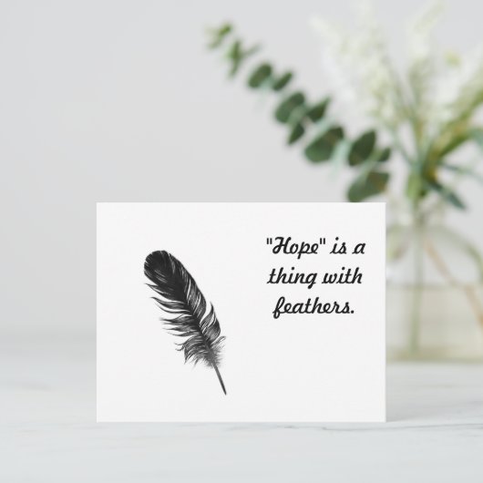 "Hoop" is iets met veren Briefkaart (Staand voorkant)