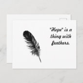 "Hoop" is iets met veren Briefkaart (Voorkant / Achterkant)