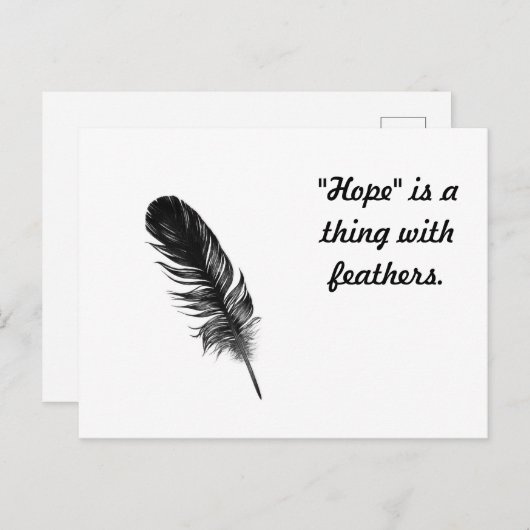 "Hoop" is iets met veren Briefkaart (Voorkant / Achterkant)