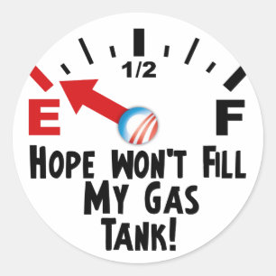 Hoop is leeg - Anti-Barack Obama Ronde Sticker