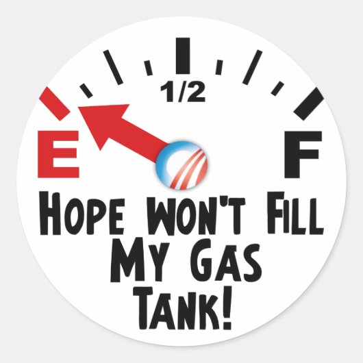 Hoop is leeg - Anti-Barack Obama Ronde Sticker (Voorkant)