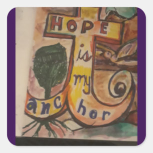 Hoop is mijn anker. vierkante sticker