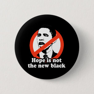 HOOP IS NIET DE NIEUWE ZWARTE RONDE BUTTON 5,7 CM