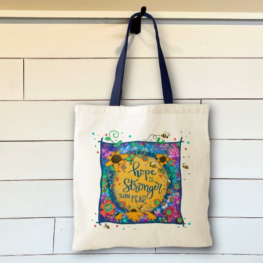 Hoop is sterker dan angst Inspirivity Canvas tas