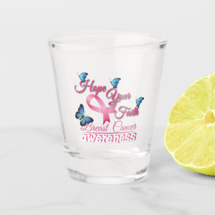 Hoop je geloof (borstkankerbewustzijn) shot glas