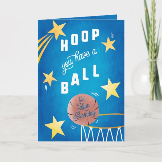 Hoop je hebt een bal Kinder Basketball Birthday Kaart (Voorkant)
