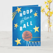 Hoop je hebt een bal Kinder Basketball Birthday Kaart (Gele Bloem)