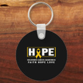 Hoop Kinderkanker - Bewustzijn kinderkanker Sleutelhanger (Voorkant)