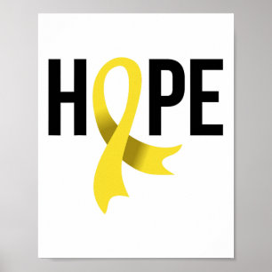 Hoop Kindertijd Kanker Bewustzijn Maand Gouden Lin Poster