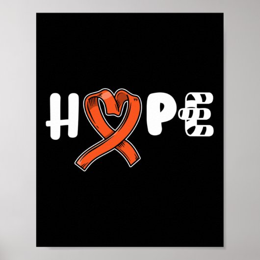 Hoop leukemie Bewustheid Oranje ondersteuning van Poster (Voorkant)