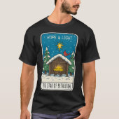 Hoop & Licht Ster van Bethlehem Kerststal Scene T-shirt (Voorkant)