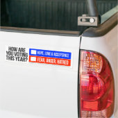 HOOP, LIEFDE & ACCEPTATIE vs ANGST, WOEDE EN HAAT Bumpersticker (Op Truck)