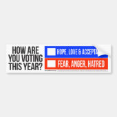 HOOP, LIEFDE & ACCEPTATIE vs ANGST, WOEDE EN HAAT Bumpersticker (Voorkant)