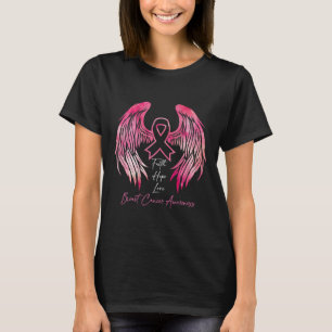 Hoop Liefde Borstkanker Bewustzijn Vleugels Op Rug T-shirt