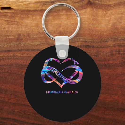 Hoop Liefde Fibromyalgie Bewustzijn 2 Sleutelhanger (Voorkant)
