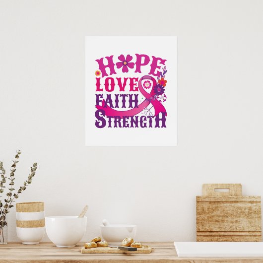 Hoop-Liefde-Geloof-Sterkte Poster (Keuken)