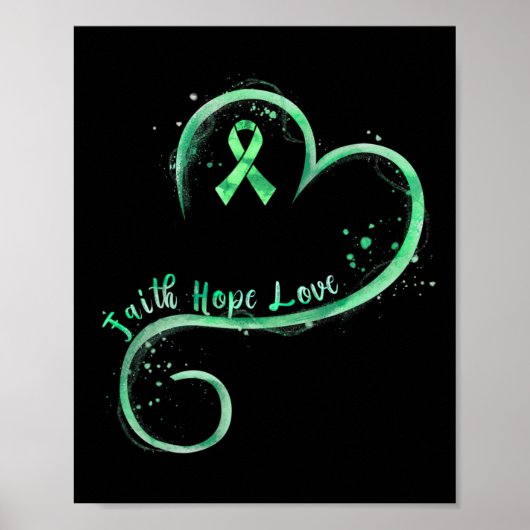 Hoop Liefde Groen Lint Geestelijke Gezondheid Bewu Poster (Voorkant)