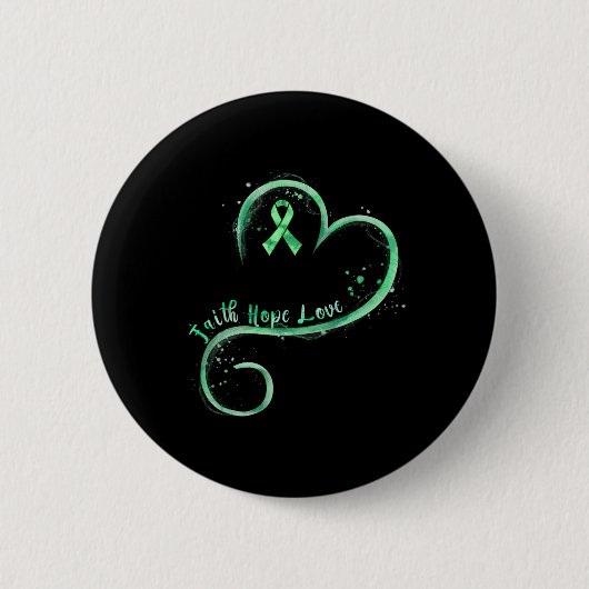 Hoop Liefde Groen Lint Geestelijke Gezondheid Bewu Ronde Button 5,7 Cm (Voorkant)