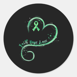 Hoop Liefde Groen Lint Geestelijke Gezondheid Bewu Ronde Sticker