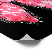 Hoop Liefde Steun Roze Coquette Bow Borstkanker Poster (Hoek)