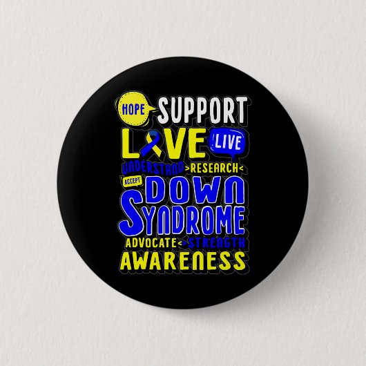 Hoop Liefde Wereld Down Syndroom Dag Vrouwen Kinde Ronde Button 5,7 Cm (Voorkant)