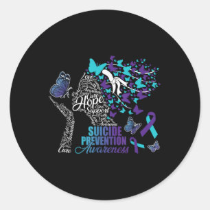 Hoop Liefde Zelfmoordpreventie Bewustzijn Vlinder Ronde Sticker
