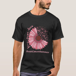 Hoop Liefde Zonnebloem Ribbon Borstkanker Bewustzi T-shirt